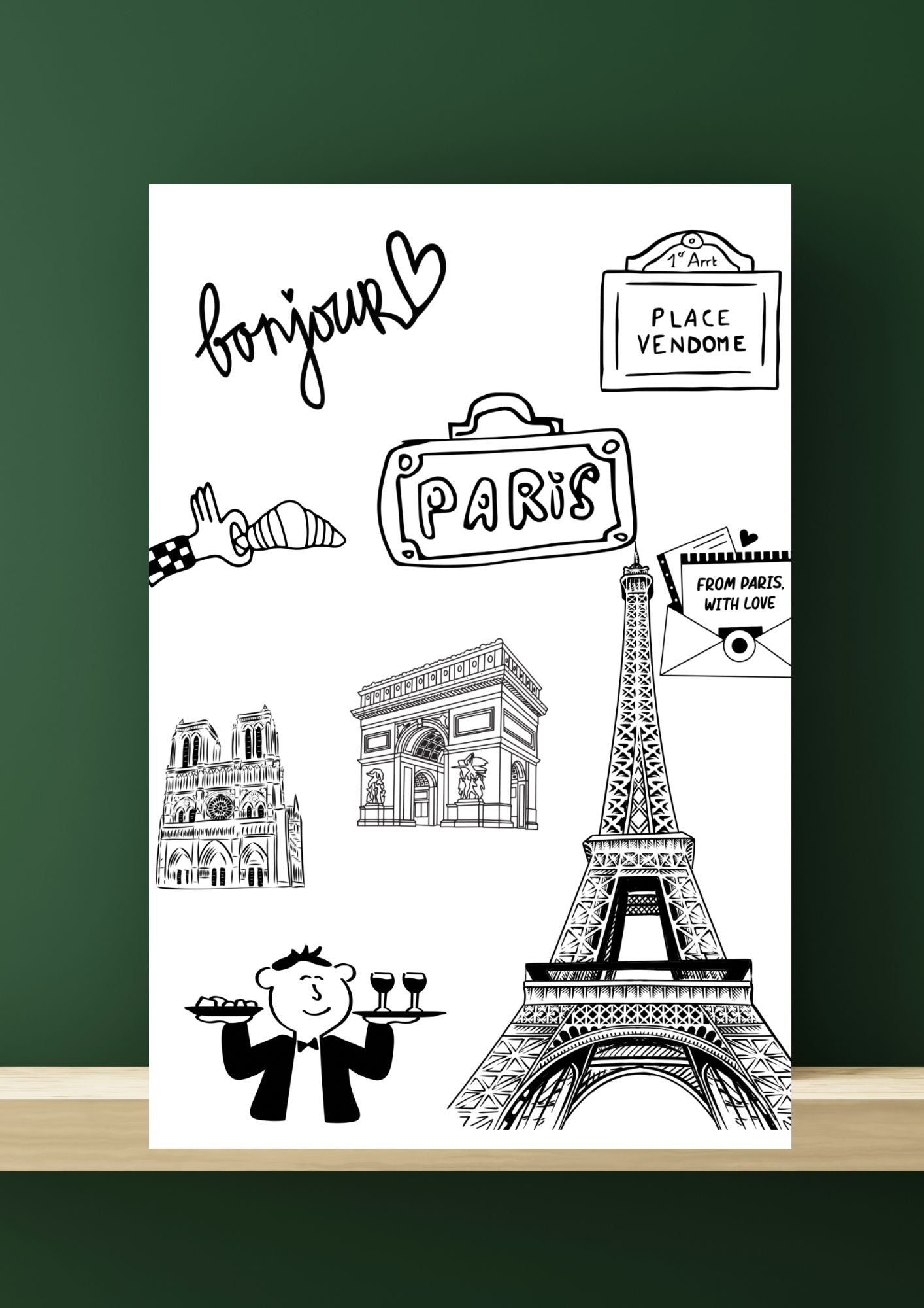 Poster Paris – Souvenir de Décoration Murale Art Mural Idée Cadeau - Affiche