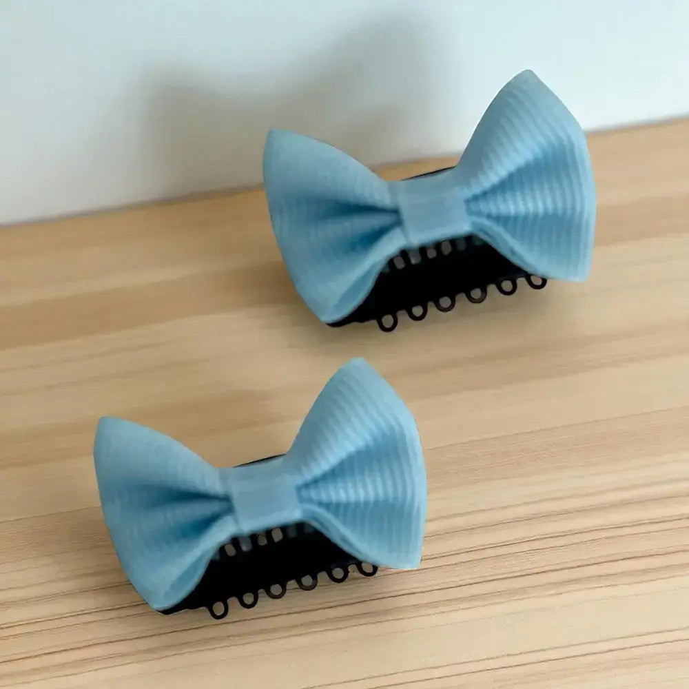 Barrette cheveux bleue originale pour fille avec nœud papillon