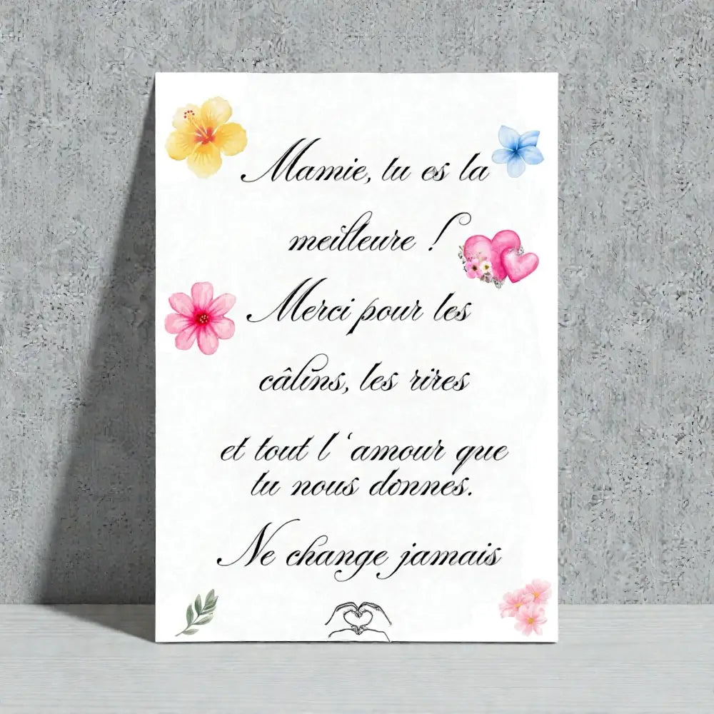 Poster A4 idée cadeau mamie pour la Fête des Grand-Mères