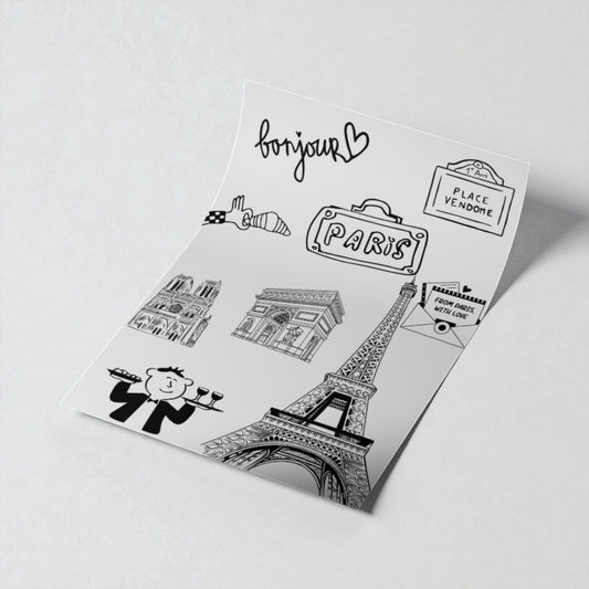 Poster Paris – Souvenir de Décoration Murale Art Mural Idée Cadeau - Affiche