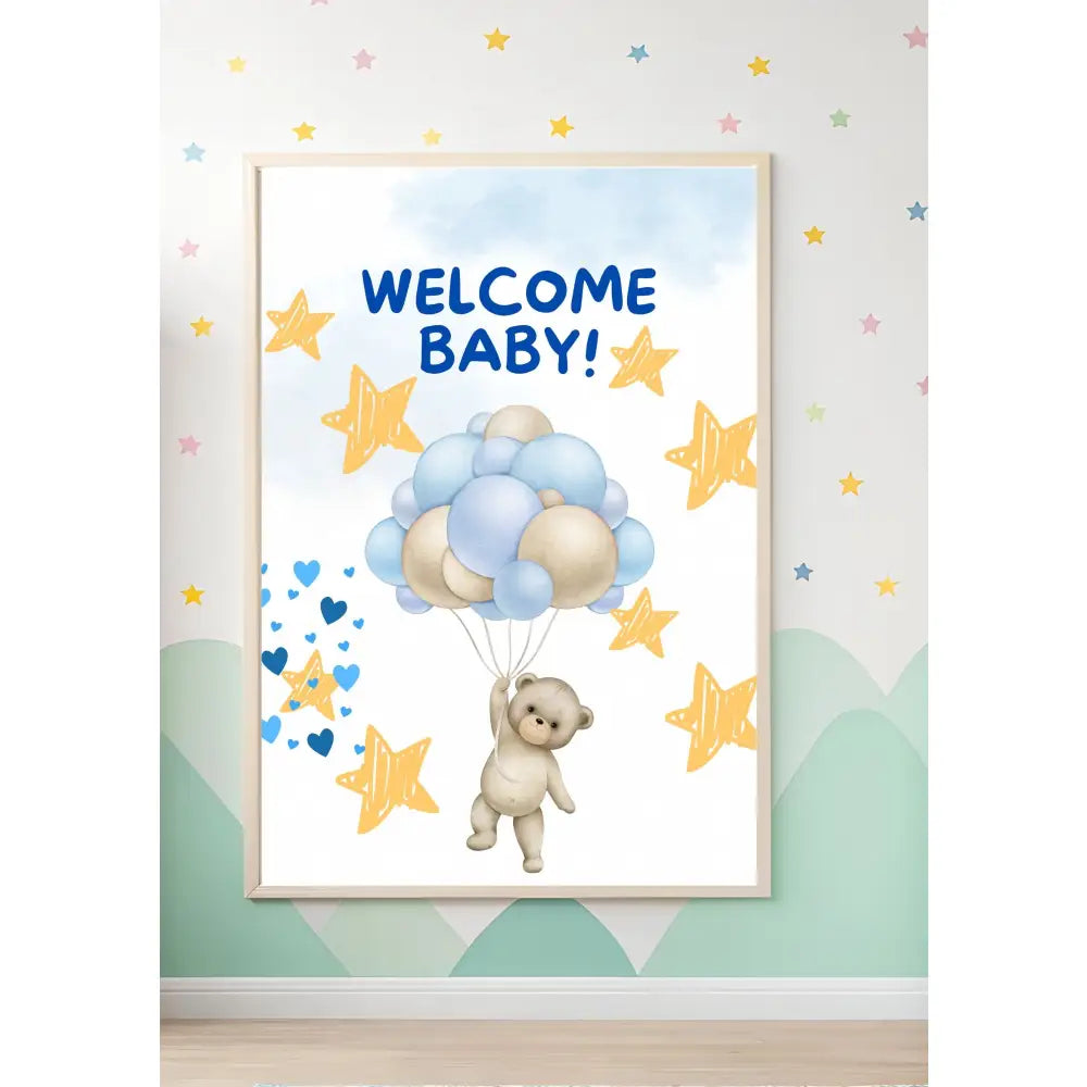 Welcome Baby printable wall poster for baby room decoration