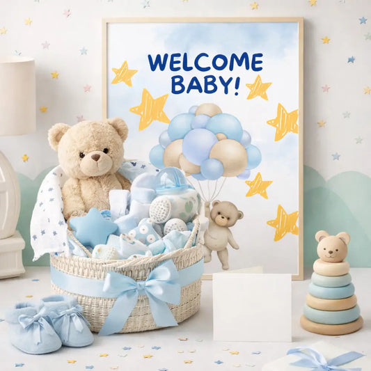 Welcome Baby nursery printable wall art for modern baby room