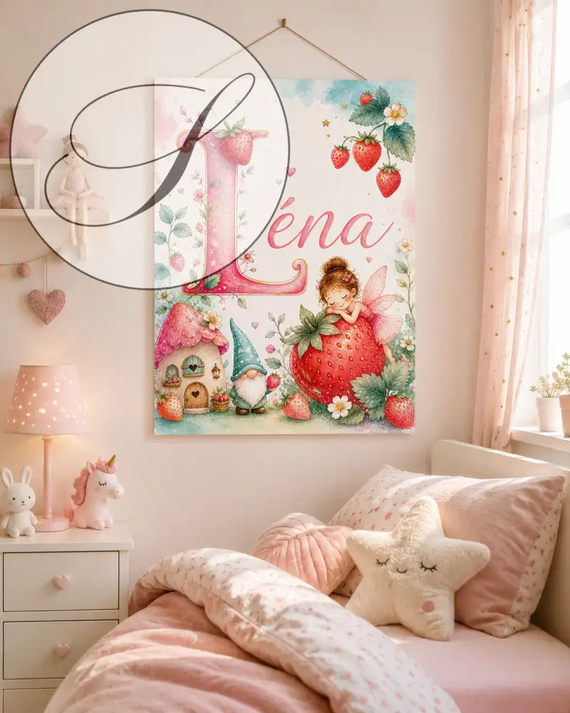 Affiche prénom personnalisée -idee cadeau naissance bebe fille