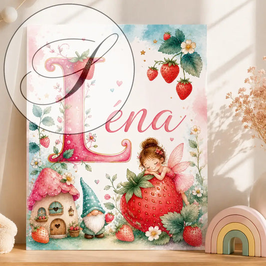 Affiche prénom personnalisée pour chambre bébé avec lettre -idee cadeau naissance