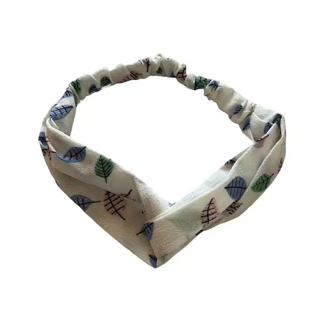 Bandeau cheveux -élastique à fleurs blanches pour cheveux femme