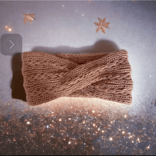 Bandeau Cheveux Tricoté Rose - Bandeaux à cheveux