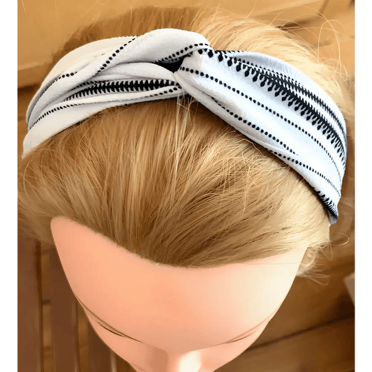 Bandeau blanc à rayures noires salad-dressing