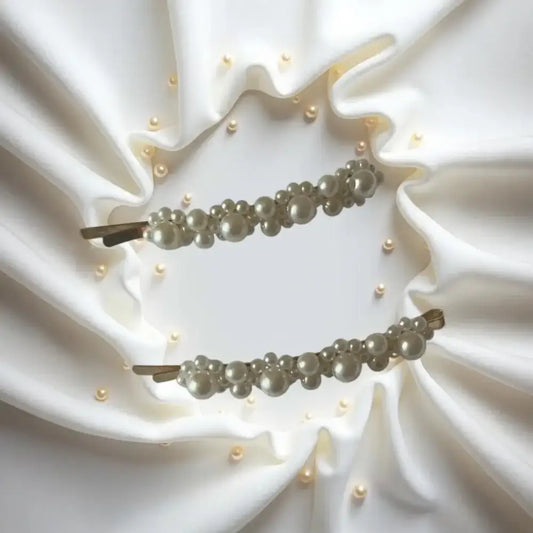 Barrette cheveux perles blanches mariage femme