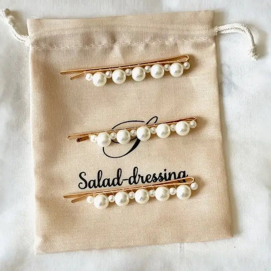 Barrettes à cheveux ornées de perles blanches ZEFIR