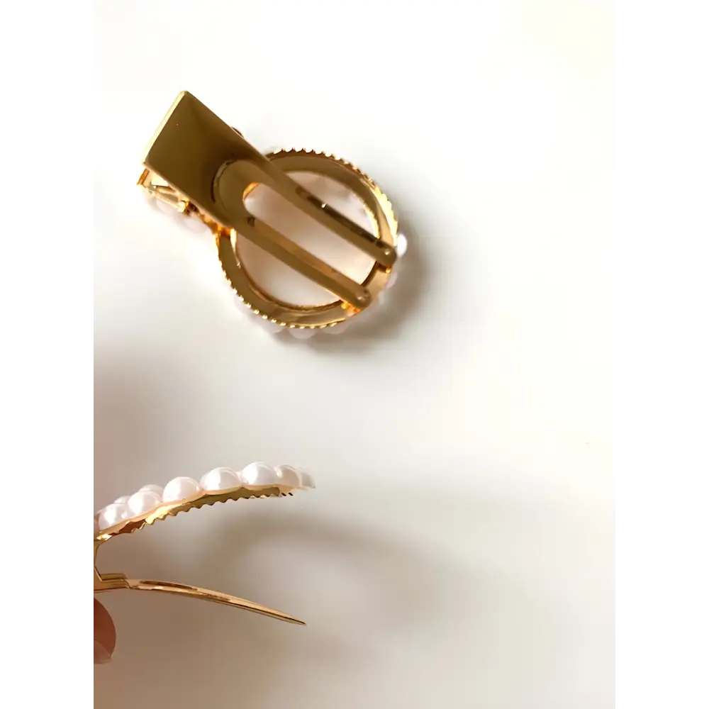 Barrettes à cheveux rondes MIA avec perles blanches salad-dressing
