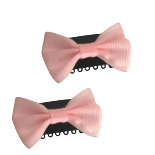 Lot de 2 barrettes cheveux rose pâle avec nœud pour enfant