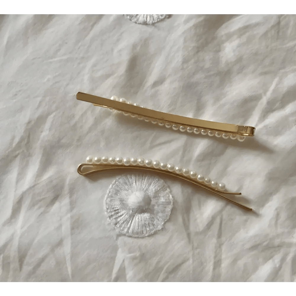 Ensemble de deux barrettes pour cheveux ornées de perles NOUR