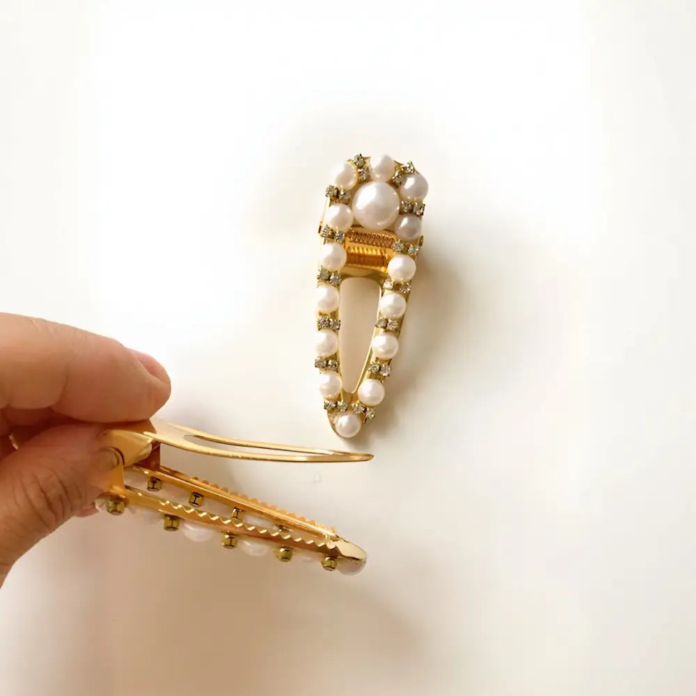 Barrettes cheveux strass et perles CHARLOTTE
