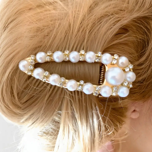 Barrettes cheveux strass et perles CHARLOTTE salad-dressing