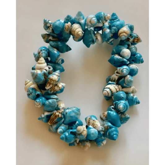 Bracelet-chouchou coquillages