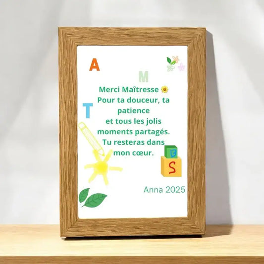 Cadeau maitresse ’Merci Maitresse’ – Le cadeau pour maitresse idéal