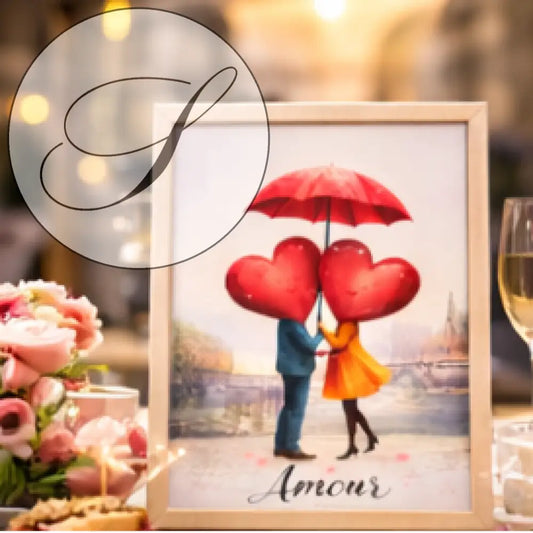 Cadeau Saint Valentin romantique poster à imprimer illustration minimaliste