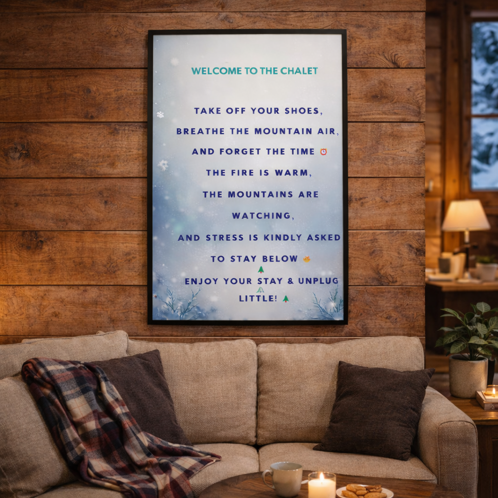 Chalet welcome printable wall art for winter home decor
