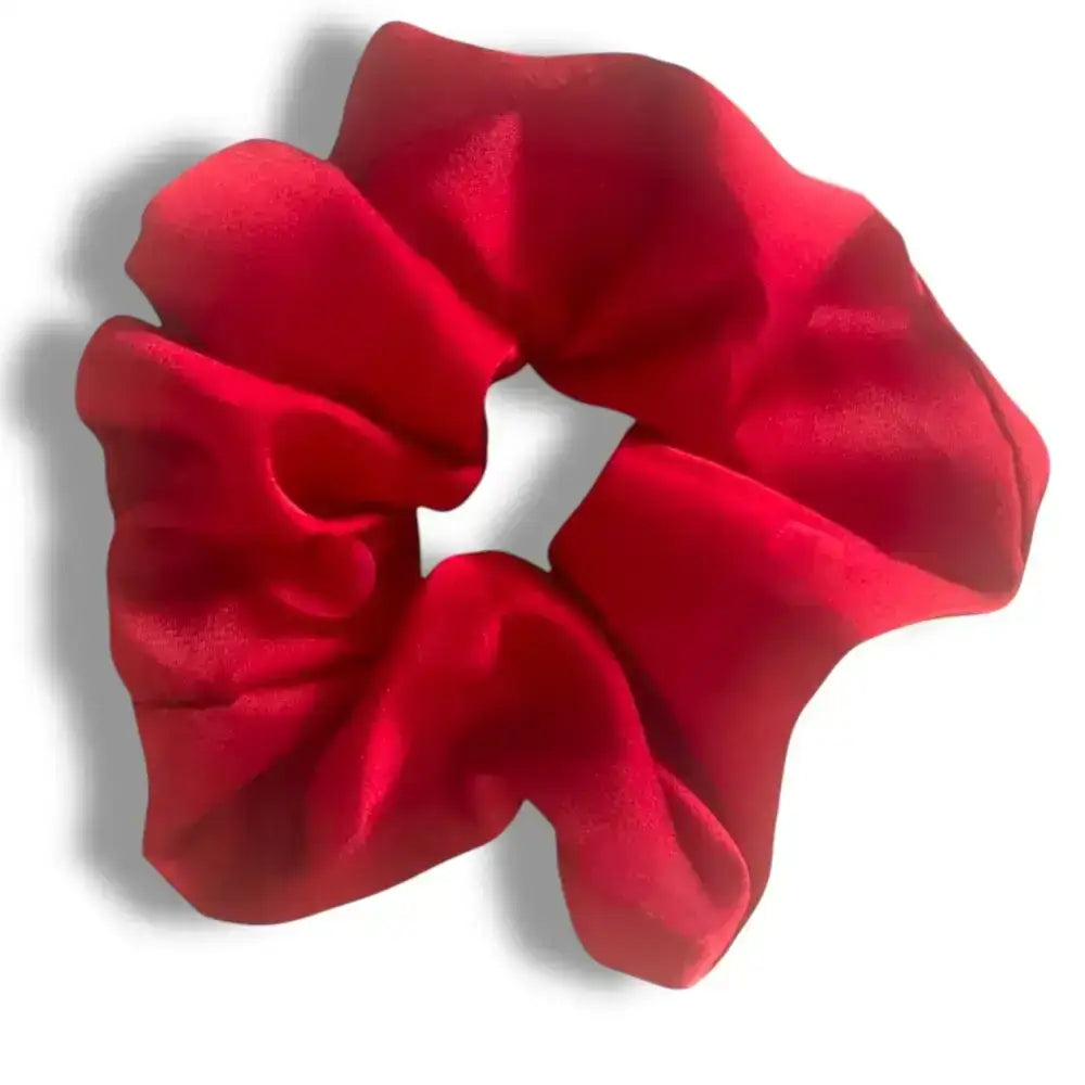 Chouchou cheveux satin rouge pour cheveux épais