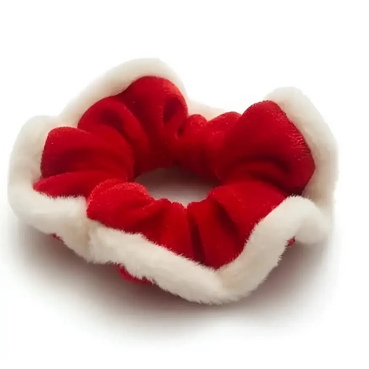 Chouchou cheveux en velours rouge – Accessoire Noël élégant - Chouchous et élastiques