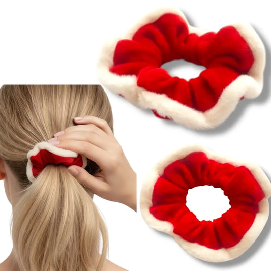 Chouchou cheveux en velours rouge – Accessoire Noël élégant - Chouchous et élastiques