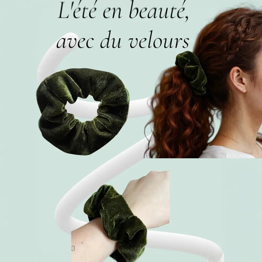 Chouchou cheveux -accessoire cheveux vert