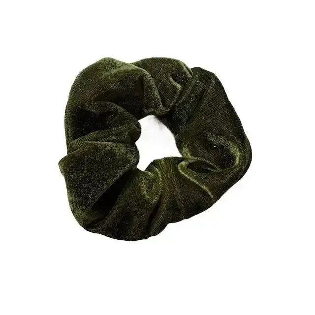 chouchou cheveux en velours vert