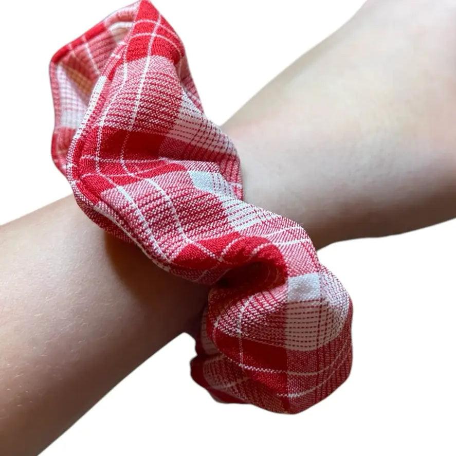 Chouchou en Coton Gaze à Carreaux – Tendance Printemps-Été - Chouchous et élastiques