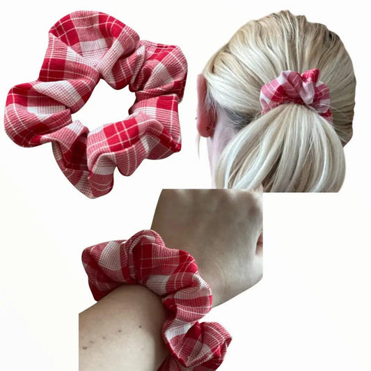Chouchou en Coton Gaze à Carreaux – Tendance Printemps-Été - Chouchous et élastiques