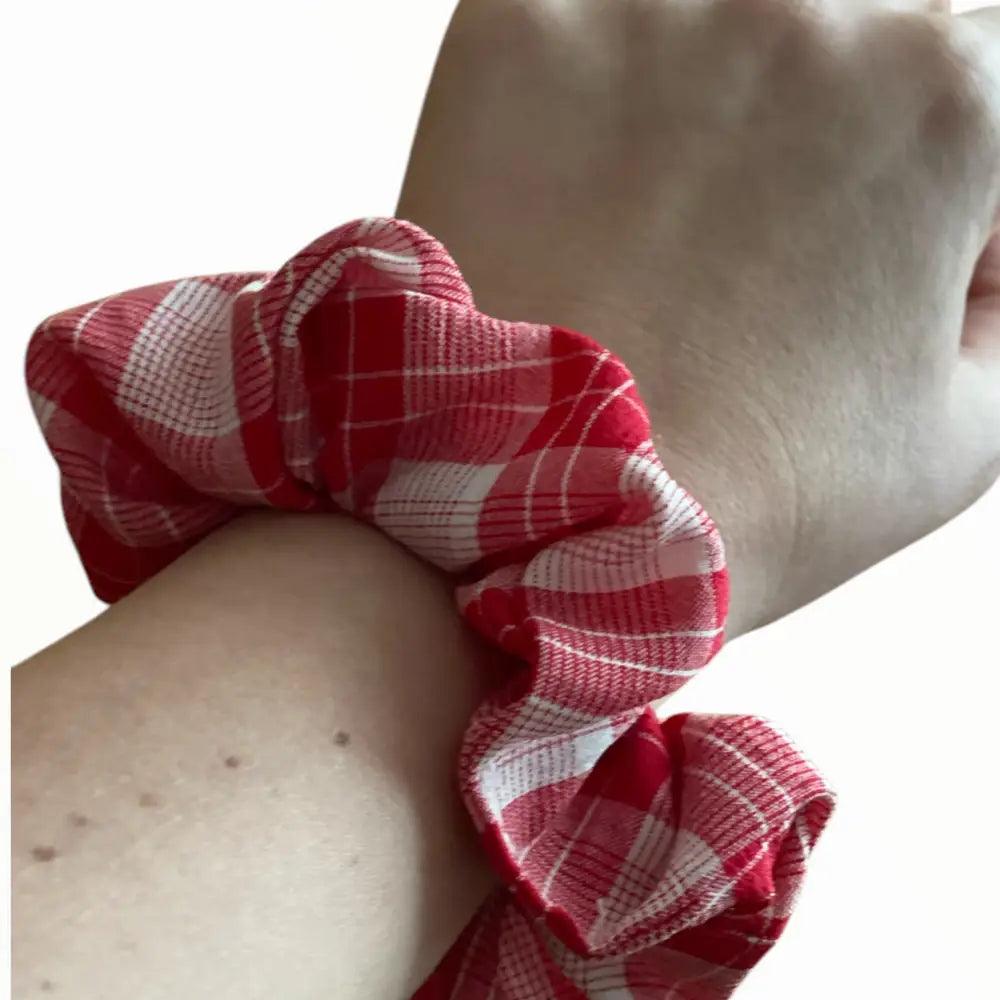 Chouchou en Coton Gaze à Carreaux – Tendance Printemps-Été - Chouchous et élastiques