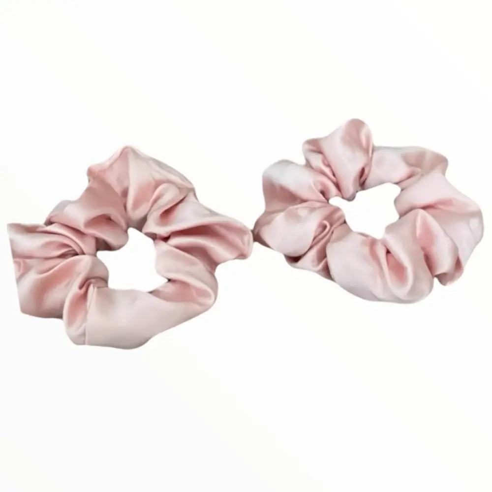 Chouchou satin couleur abricot