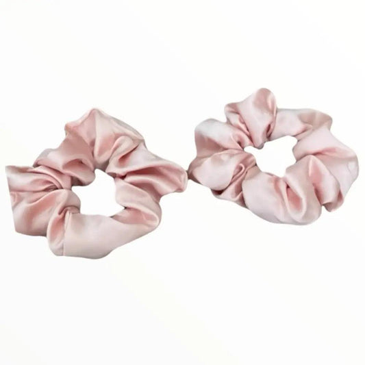 Chouchou satin couleur abricot