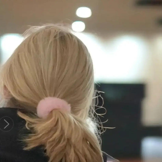 Chouchou rose fourrure