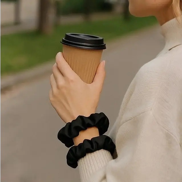 Chouchou cheveux Noir – Elastique Cheveux Doux et Élégant