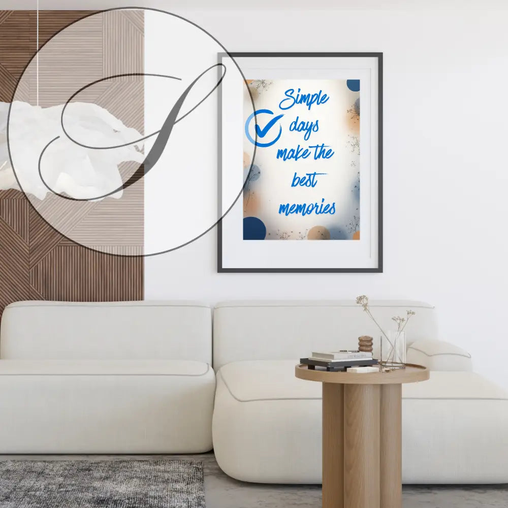 Affiche citation inspirante minimaliste pour intérieur contemporain