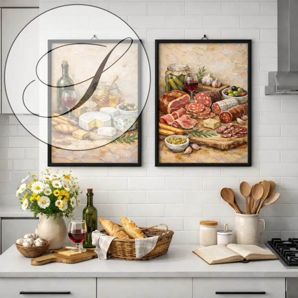 Affiche cuisine déco murale moderne avec composition gourmande