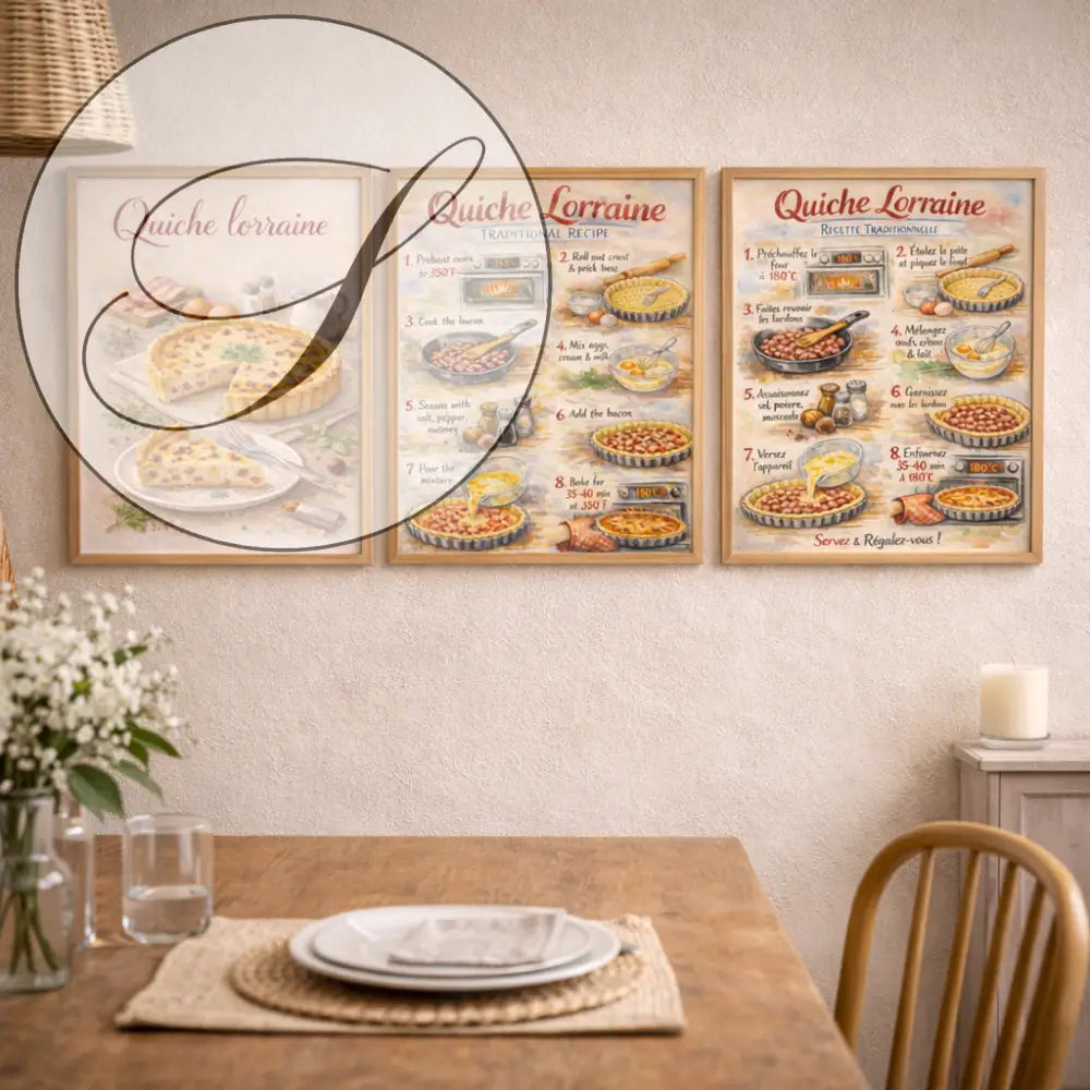Affiche recette Quiche Lorraine en A4 et A3 à télécharger