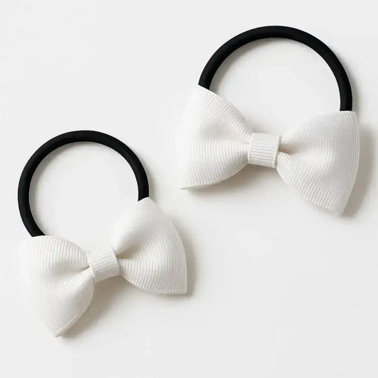 Accessoire coiffure enfant – élastique cheveux blanc doux et solide