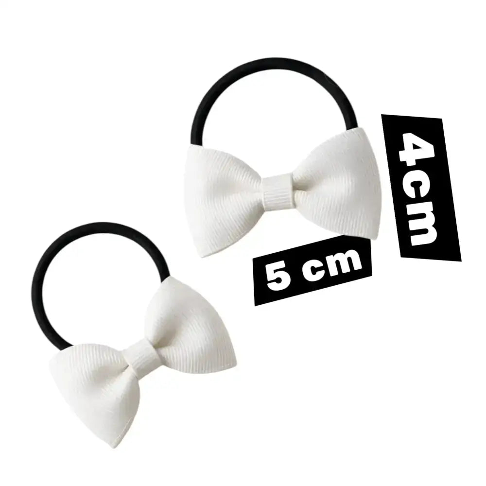 Élastique cheveux enfant avec nœud blanc chic pour coiffures élégantes