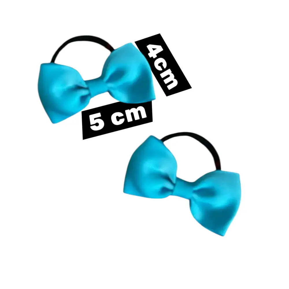 Élastique cheveux enfant avec nœud papillon bleu -Accessoire doux et solide - Chouchous enfants