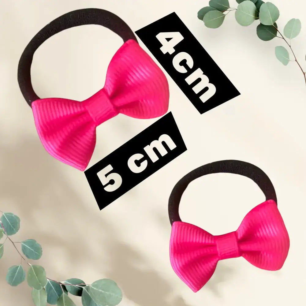 Lot de 2 élastiques cheveux enfant avec nœud papillon rose – accessoires doux et solides pour cheveux d’enfant