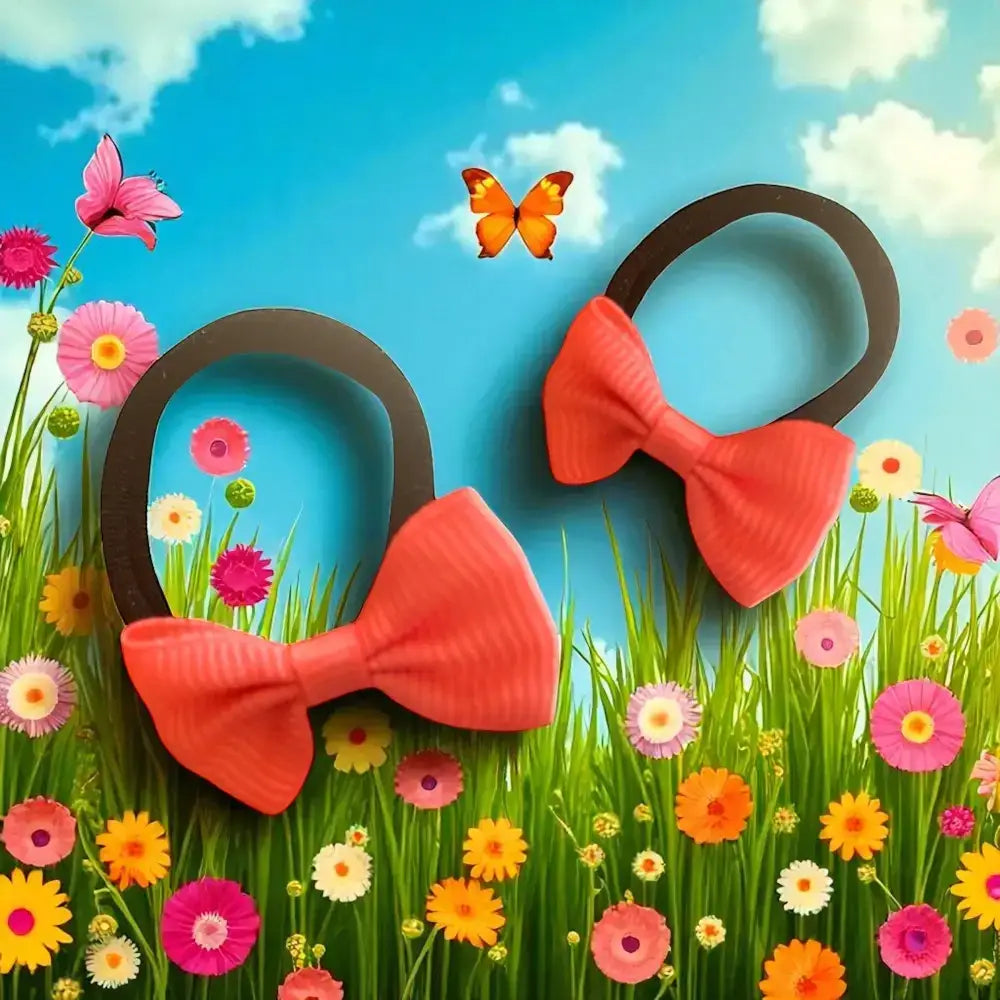 Élastiques Cheveux Fille – Nœud Papillon ornage