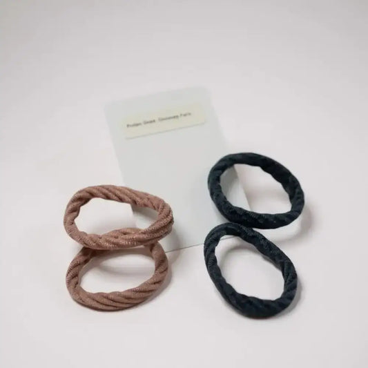 Lot de 4 élastiques cheveux rose et violet pour queue de cheval et ponytail