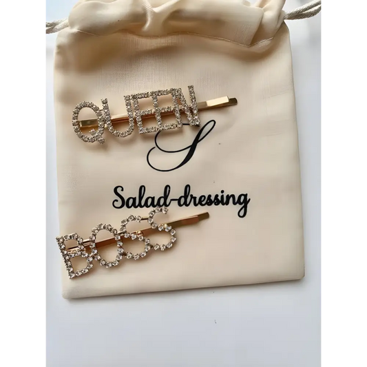 Ensemble de deux barrettes BOSS et QUEEN Barrettes et pinces à cheveux salad-dressing