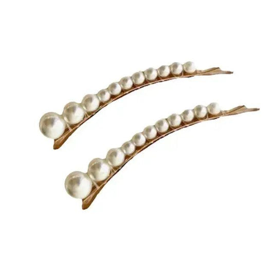 barrettes perles blanches