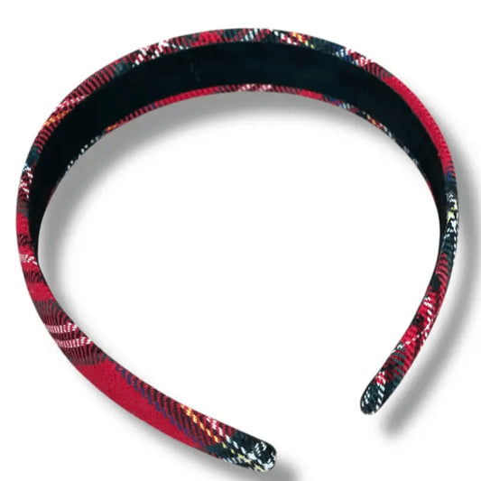 Fiche Produit: Serre-Tête Écossais Rouge à Carreaux – Taille Unique - Serre-têtes