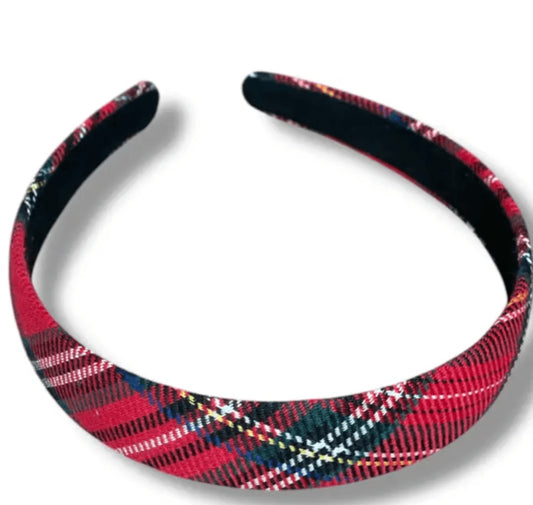 Fiche Produit: Serre-Tête Écossais Rouge à Carreaux – Taille Unique - Serre-têtes