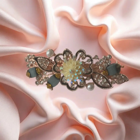 Grande barrette strass et cristal