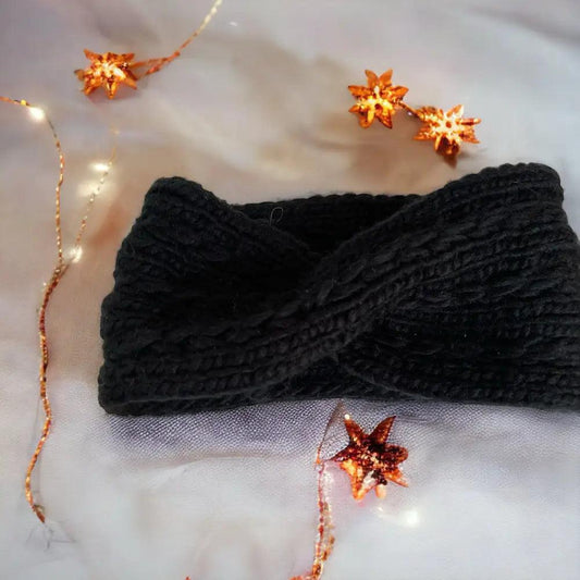 Bandeau tricoté noir
