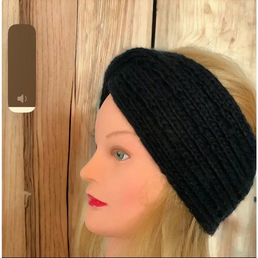 Bandeau tricoté noir